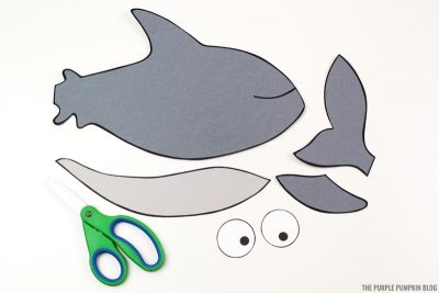 Cut Paper Shark Pieces