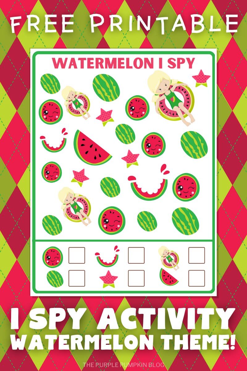 Free Printable I Spy Activity - Watermelon Theme
