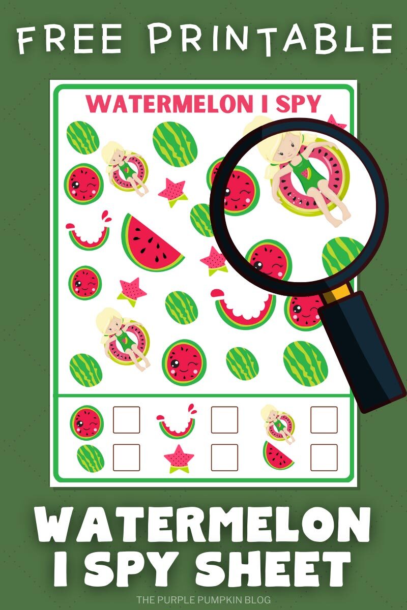 Free Watermelon I Spy Printable Sheet