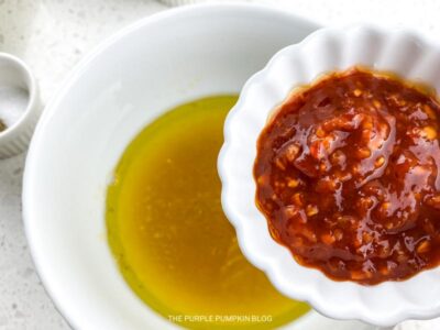 Mixing Garlic-Chili Marinade (Sauce)
