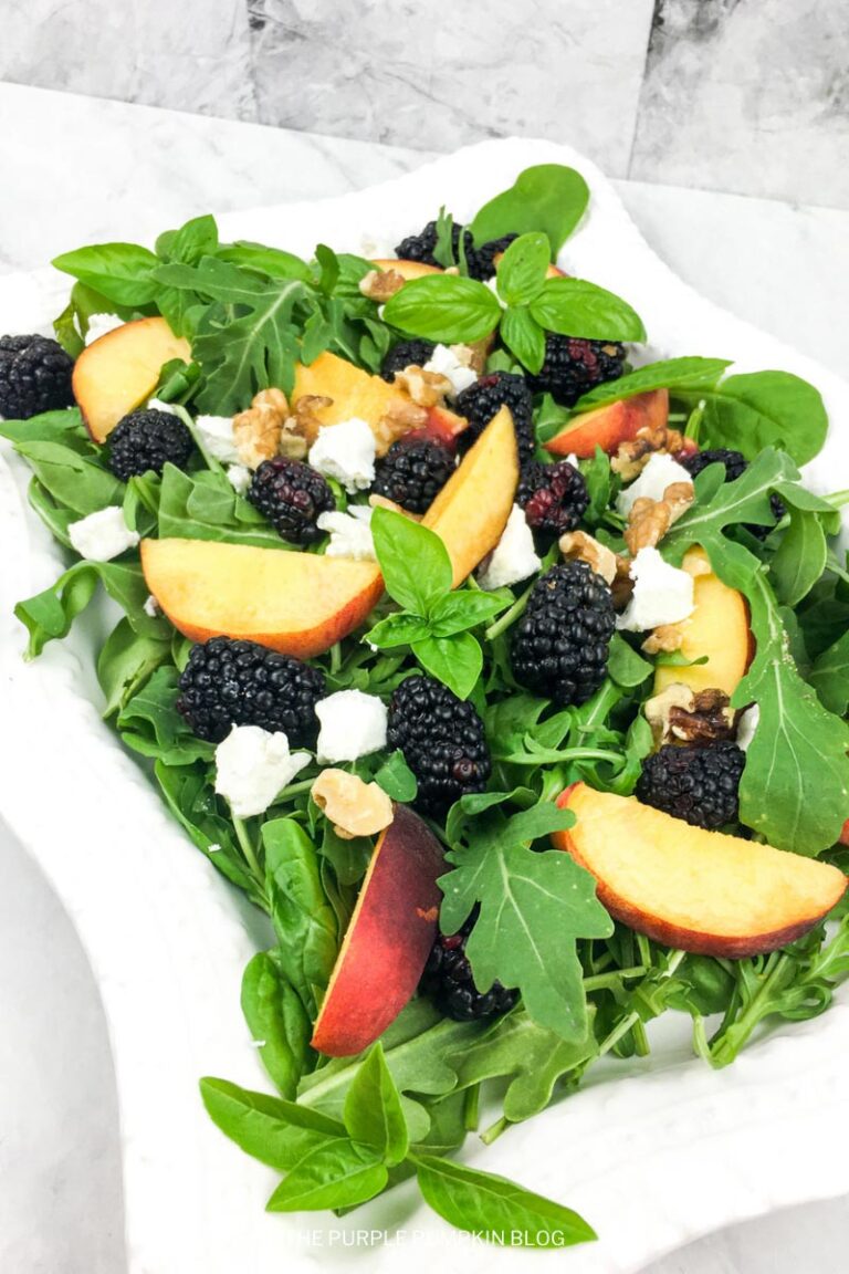 Peach Blackberry Salad With Blackberry Basil Vinaigrette peach-blackberry-salad-with-blackberry-basil-vinaigrette