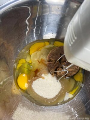 Pecan Zucchini Bread - Wet Ingredients in Bowl