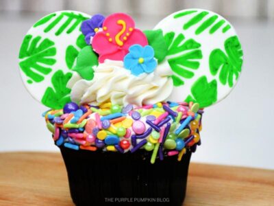 Remaining flowers added to cupcake