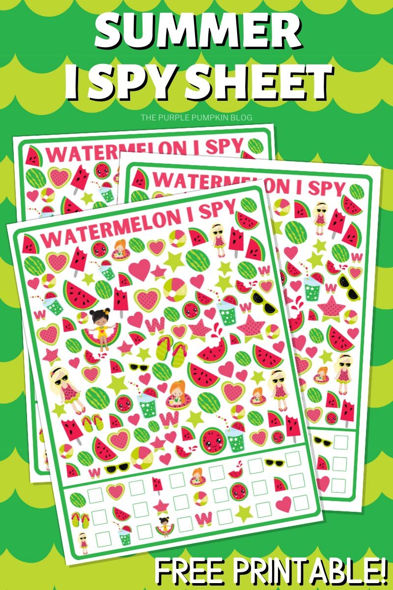 Summer I Spy Sheet (Free Printable