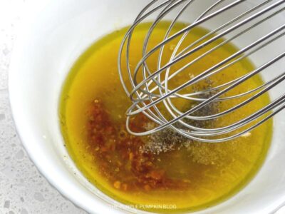 Whisking the Garlic-Chili Marinade