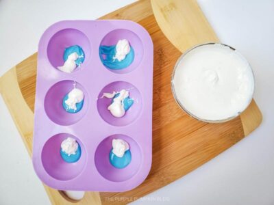 White Candy Melts added to Mold