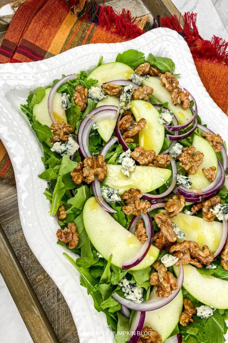 Apple Walnut Salad with Blue Cheese and White Balsamic Vinaigrette