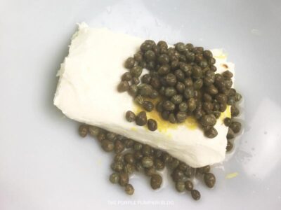 Capers added to Cream Cheese