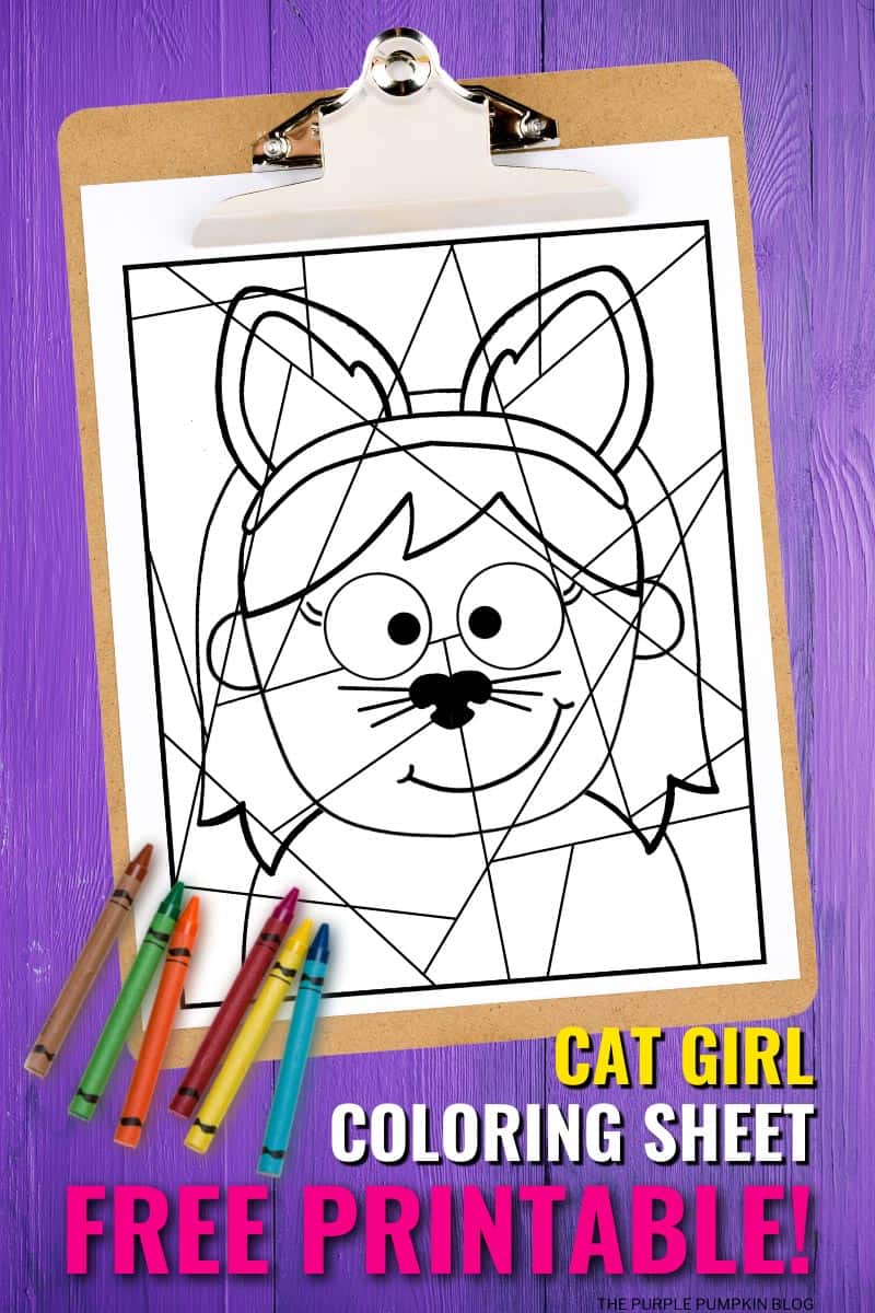 Free Printable Cat Girl Coloring Sheet Line Activity For Halloween 