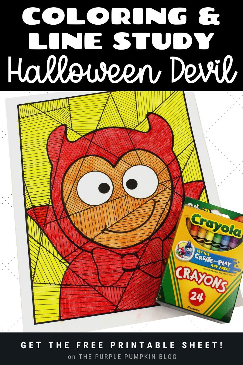 Coloring & Line Study Halloween Devil