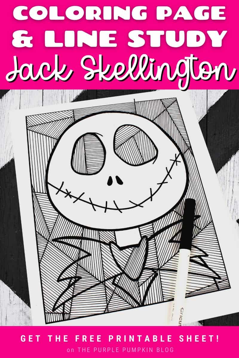 Free Printable Jack Skellington Coloring Sheet &amp; Line Study