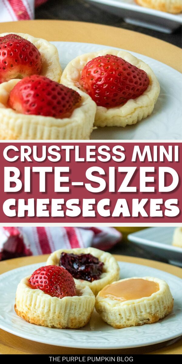 Crustless Mini Bite-Sized Cheesecakes