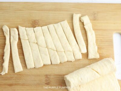 Cut Strips of Crescent Dough