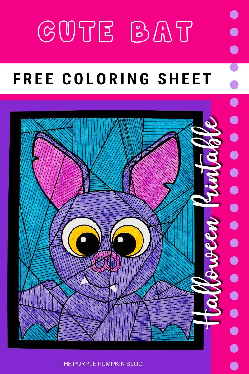 Cute Bat Free Coloring Sheet for Halloween