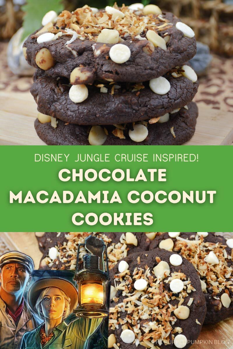 Disney's Jungle Cruise Inspired Chocolate Macadamia Coconut Cookies
