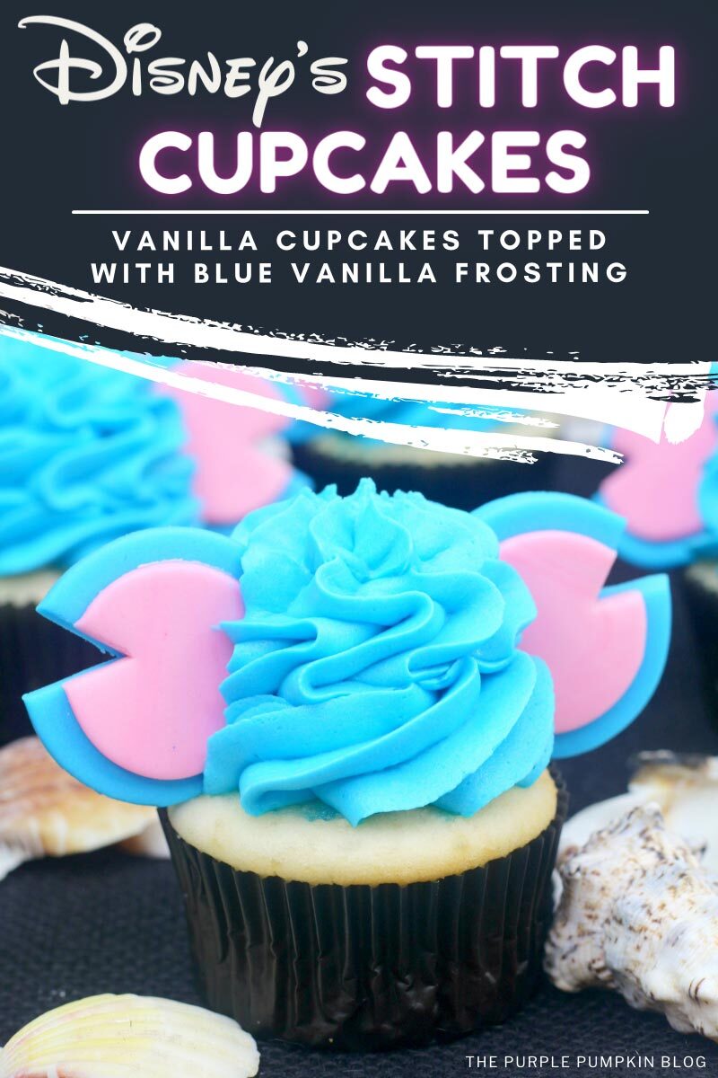 Disney's Stitch Cupcakes - Vanilla Cupcakes topped with Blue Vanilla Frosting
