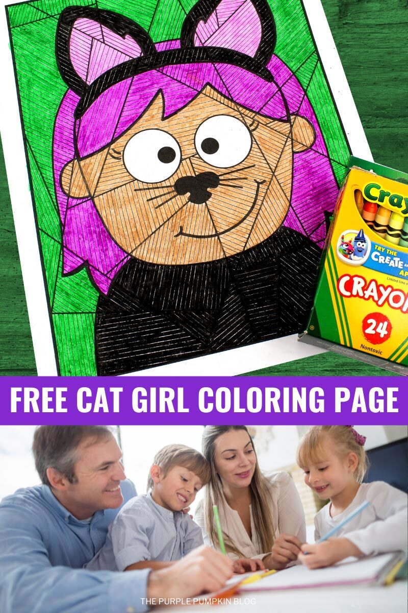 Free Cat Girl Coloring Page