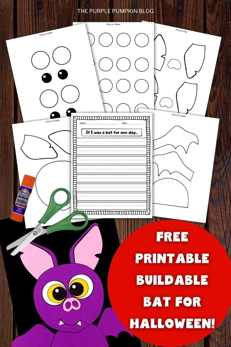 Free Printable Buildable Bat for Halloween