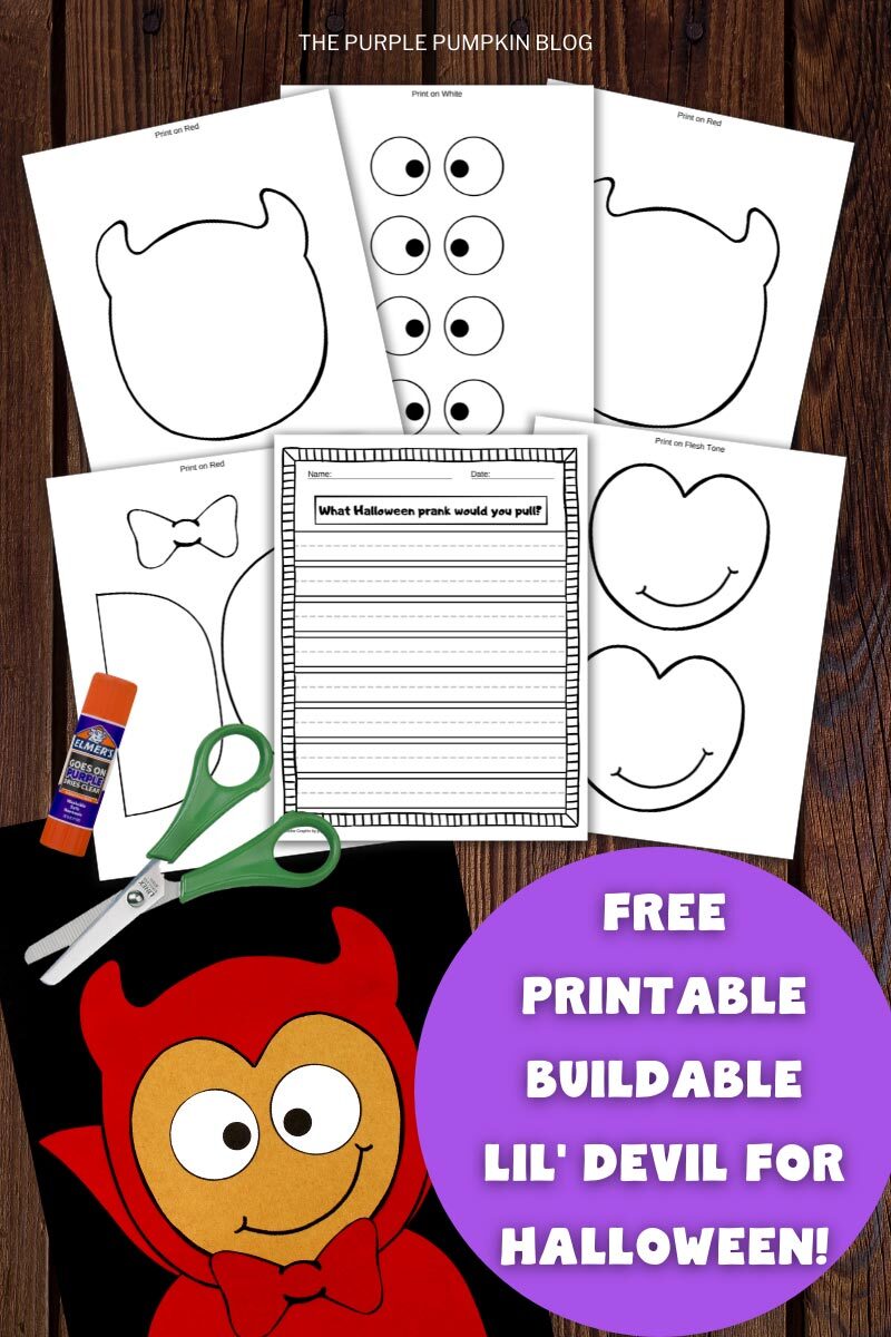 Free Printable Buildable Lil' Devil for Halloween