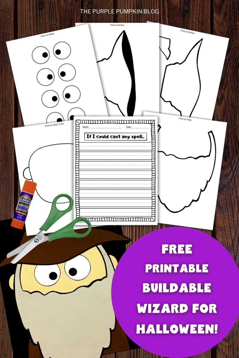 Free Printable Buildable Wizard for Halloween