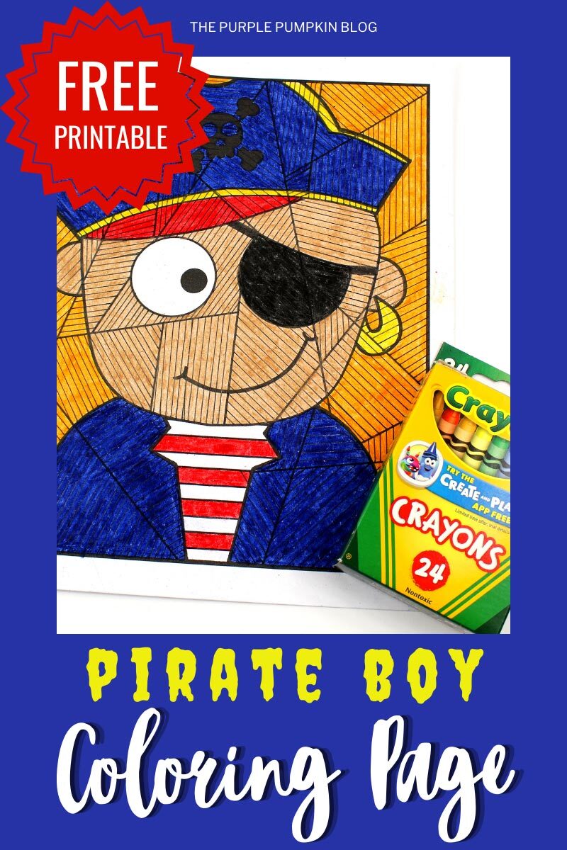 Free Printable Halloween Pirate Boy Coloring Page