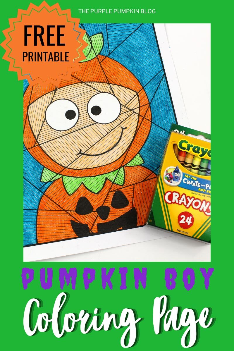 Free Printable Halloween Pumpkin Boy Coloring Page