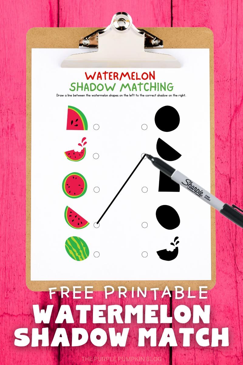 Free Printable Watermelon Shadow Match