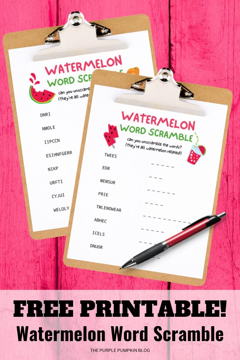 Free Printable! Watermelon Word Scramble