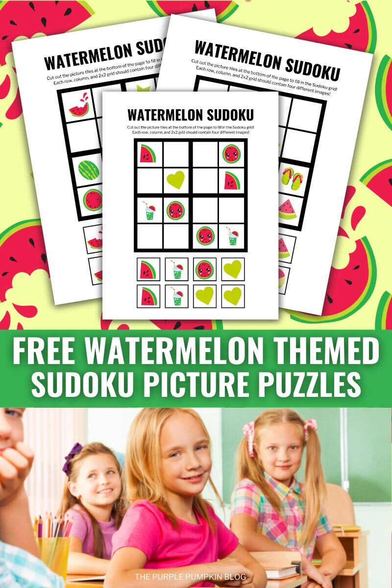 Free Watermelon Themed Sudoku Picture Puzzles