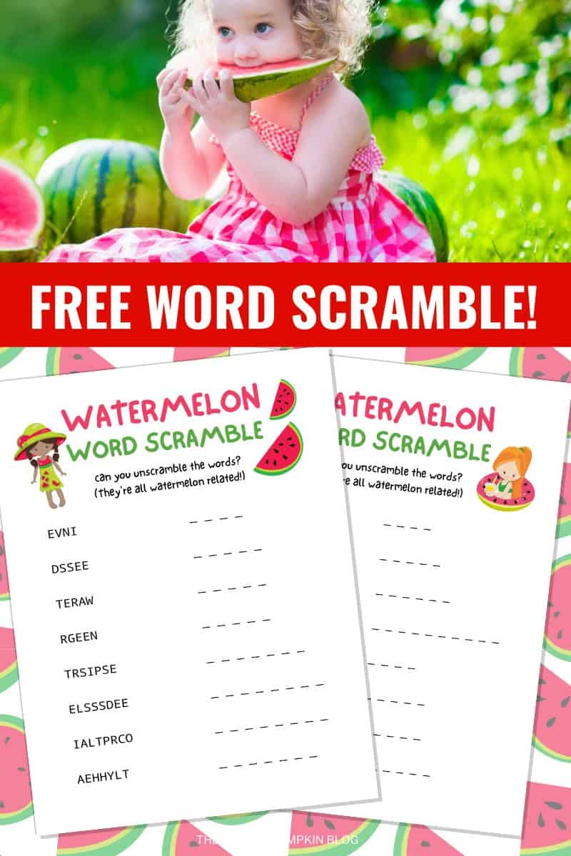 Free Watermelon Word Scramble Printable for Summer!