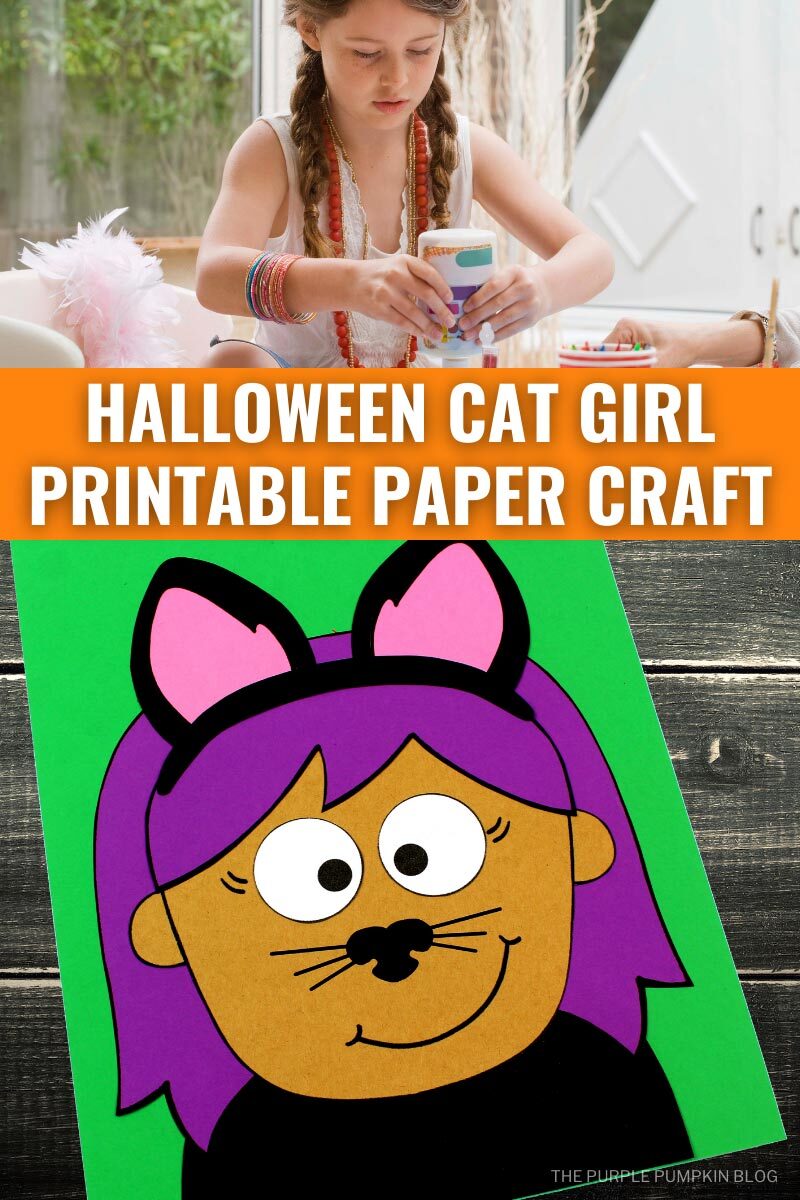 Halloween Cat Girl Printable Paper Craft