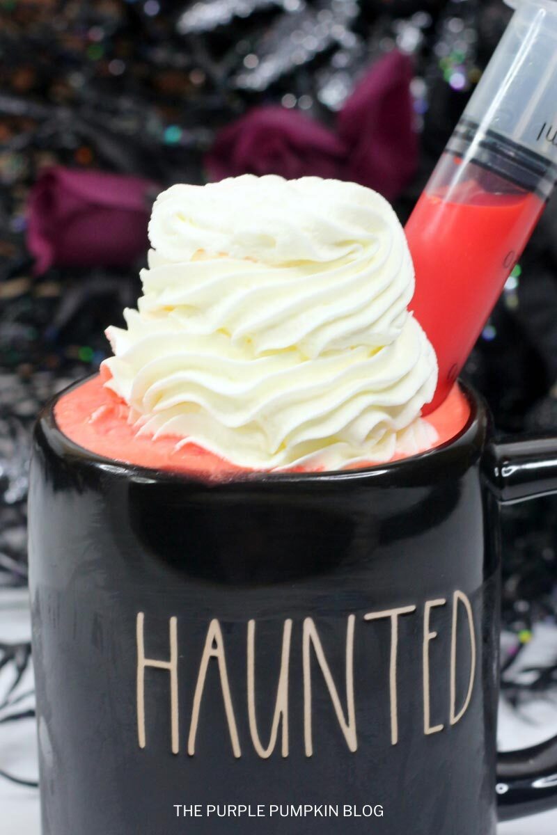 Halloween Hot Chocolate (With Rum & Red Velvet Flavoring!)