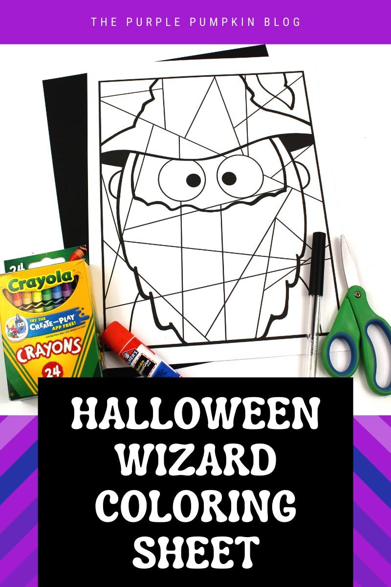 Halloween Wizard Colouring Sheet