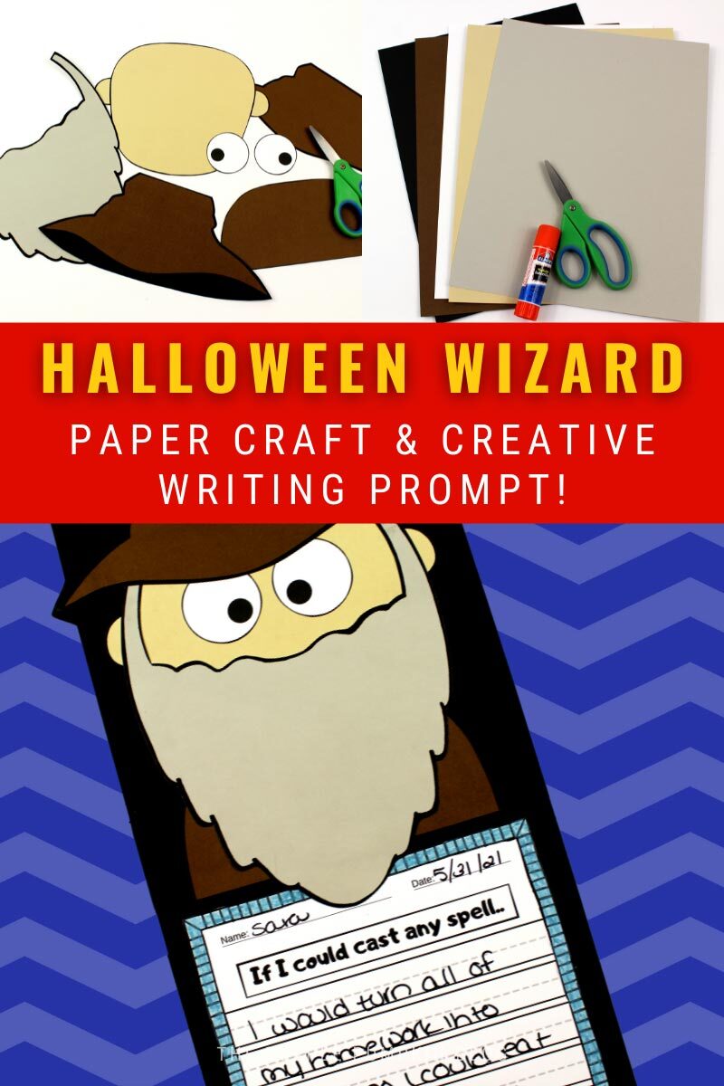 Halloween Wizard Paper Craft & Creative Writing Prompt