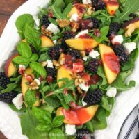 How To Make Peach Blackberry Salad with Blackberry-Basil Vinaigrette