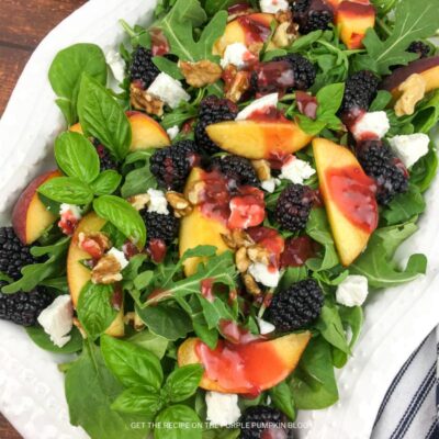 How To Make Peach Blackberry Salad with Blackberry-Basil Vinaigrette