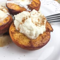 How to Make Baked Balsamic Peaches with Whipped Cream