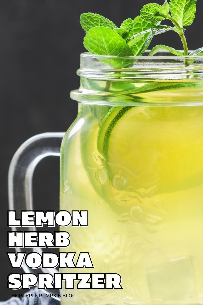 Lemon Herb Vodka Spritzer Cocktail