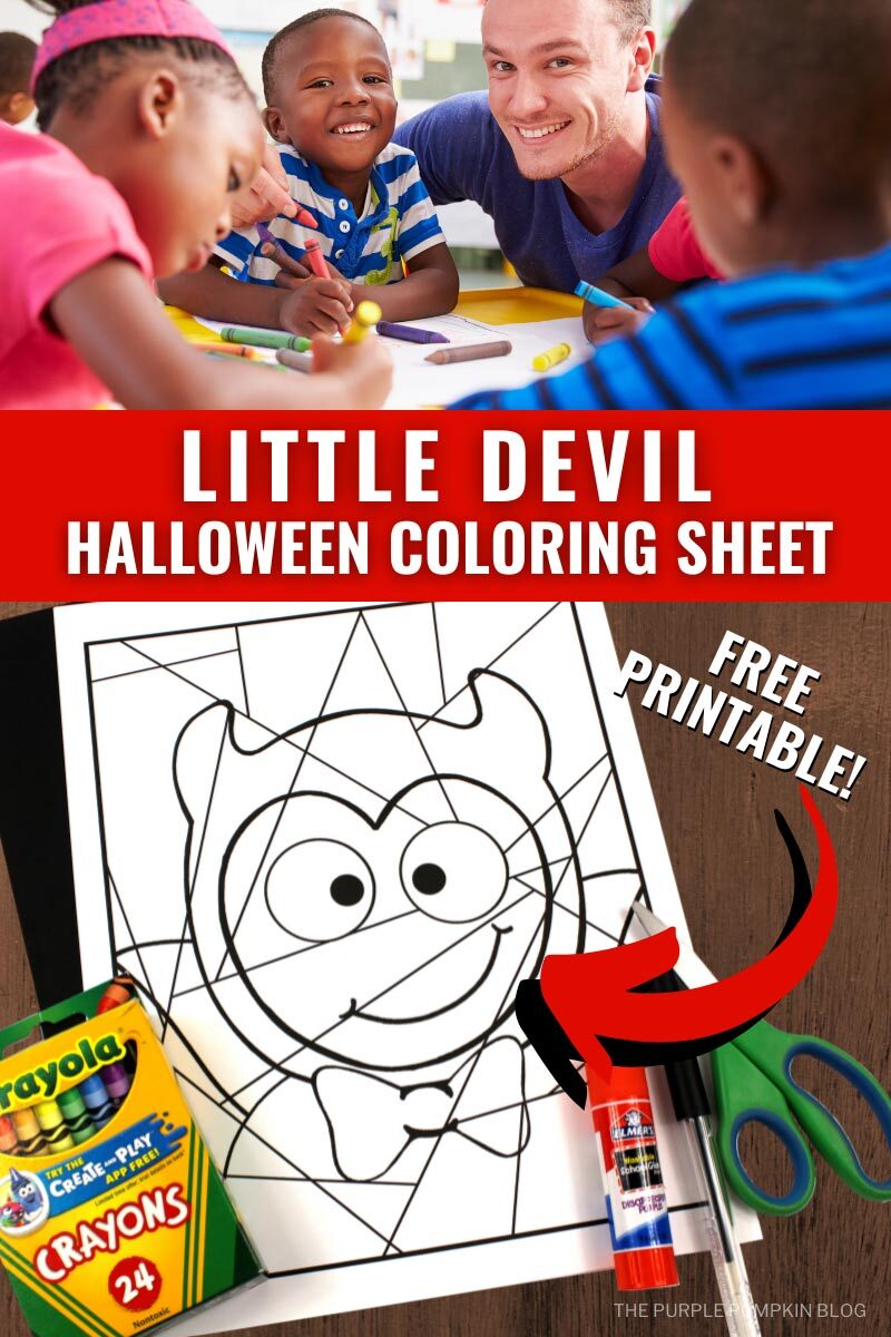Little Devil Halloween Coloring Sheet