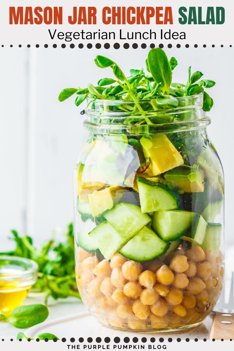 Mason Jar Chickpea Salad - Vegetarian Lunch Idea