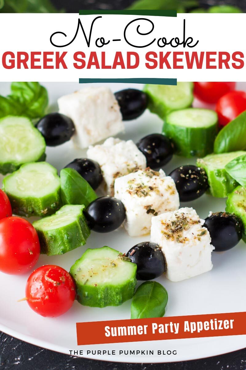 No-Cook Greek Salad Skewers