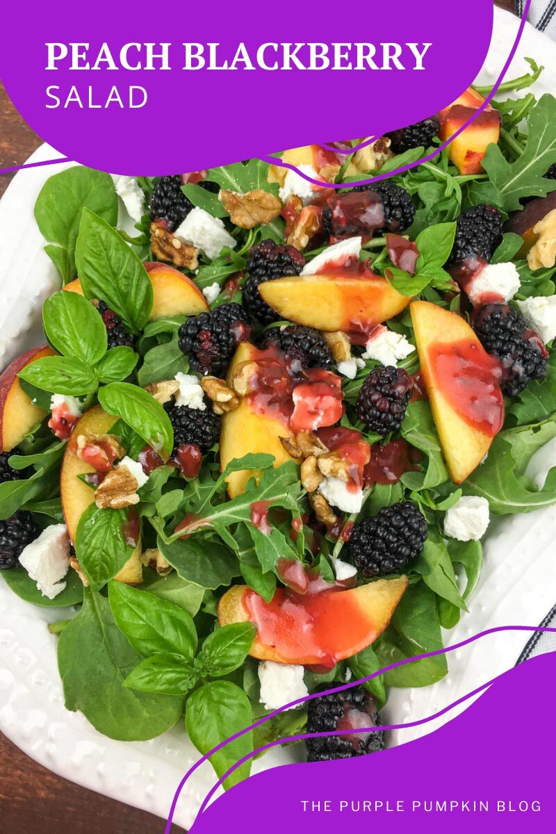 Peach Blackberry Salad Recipe with Blackberry-Basil Vinaigrette