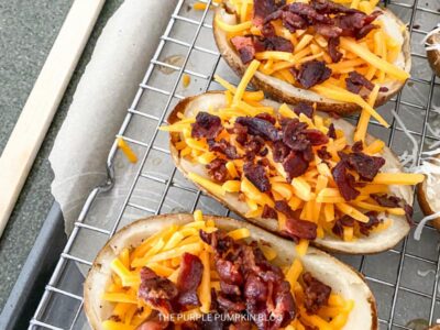 Potato Skins filled with Cheese & Bacon