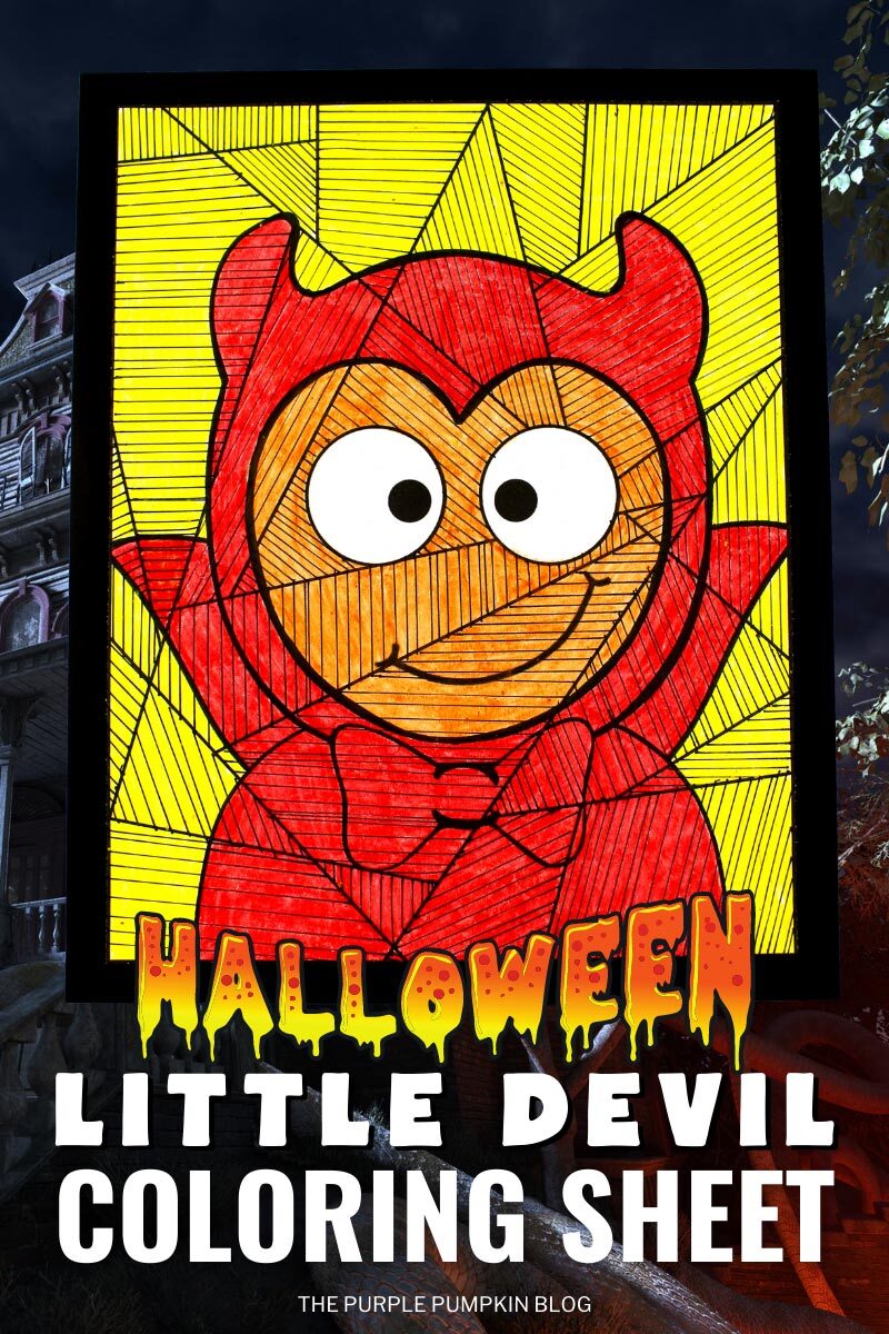 Printable Halloween Little Devil Coloring Sheet