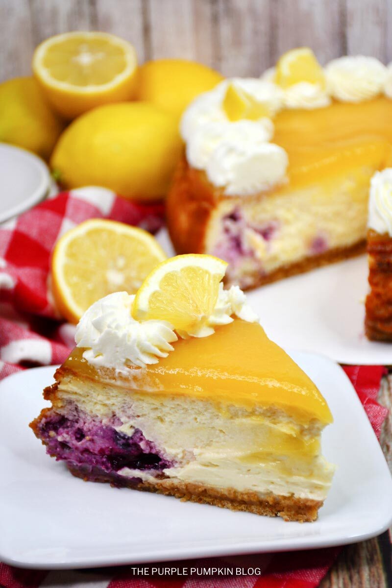 Recipe for Lemon Blueberry Cheesecake with Lemon Curd Topping