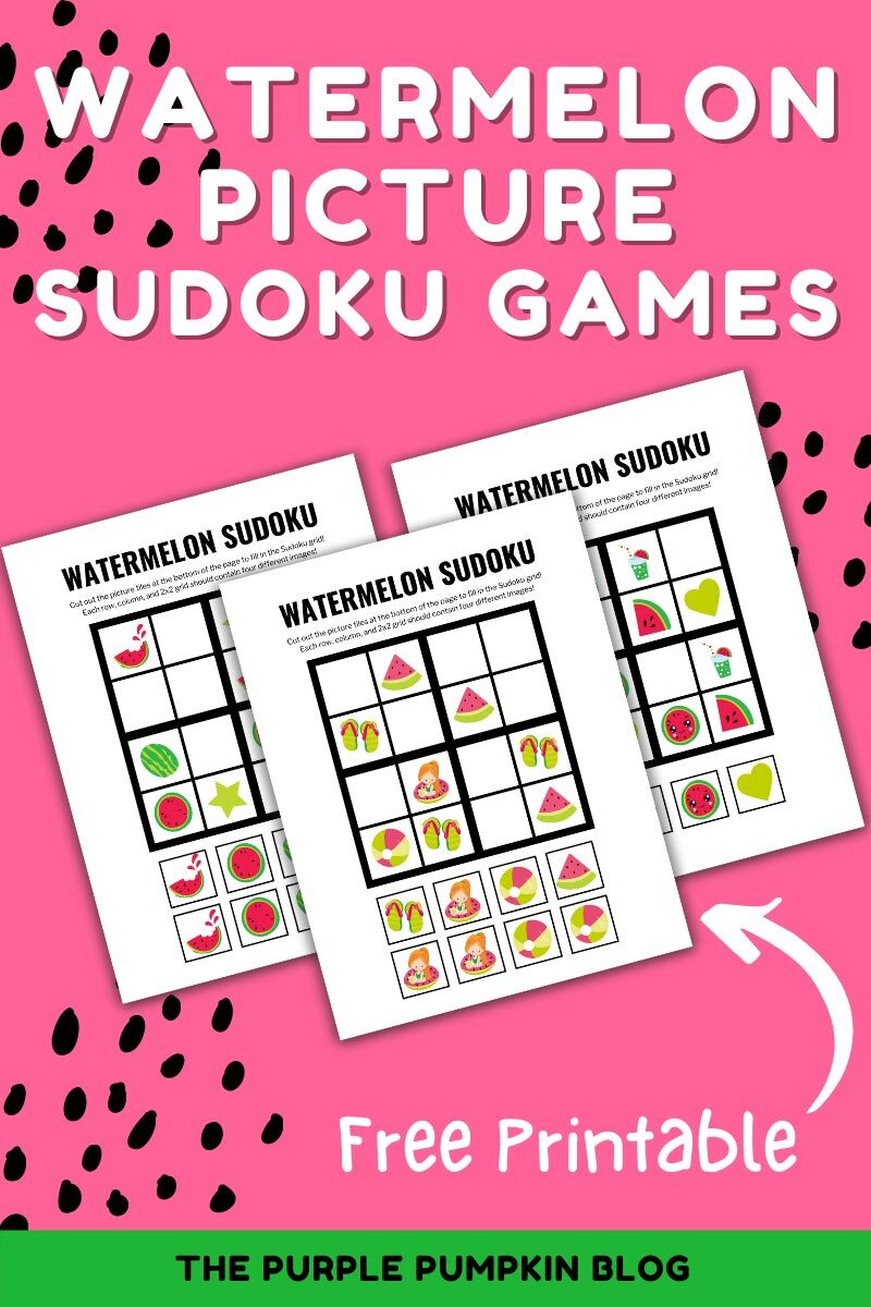 Watermelon Picture Sudoku Games - Free Printable