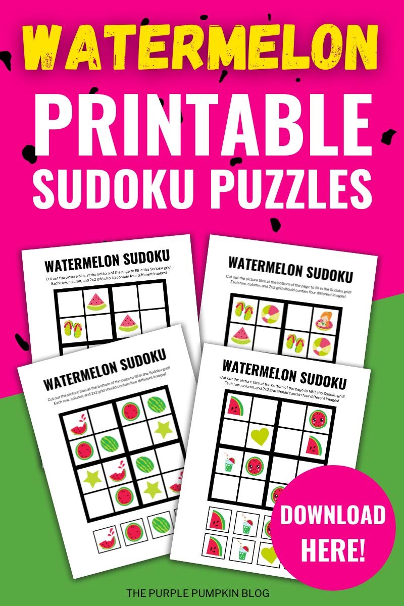 Watermelon Printable Sudoku Puzzles
