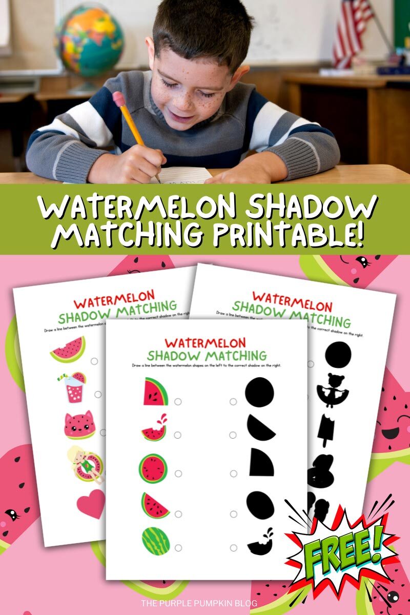 Watermelon Shadow Matching Printable