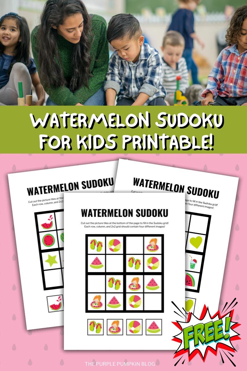 Watermelon Sudoku for Kids Printable