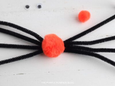 Adding the Pompoms to the Pipe Cleaners